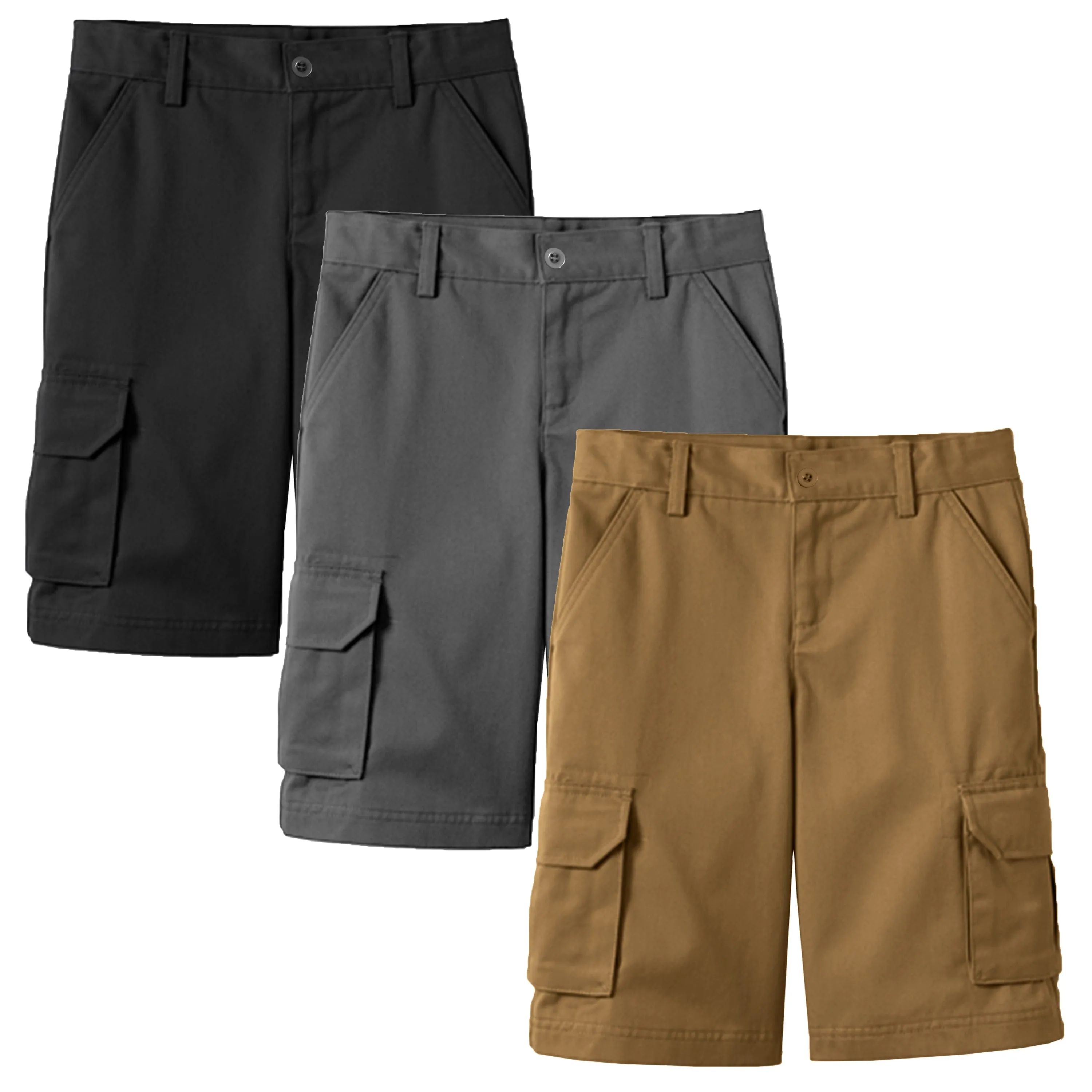 3-Pack Boy's Stretch Cotton Cargo Shorts (Sizes, 8-18)