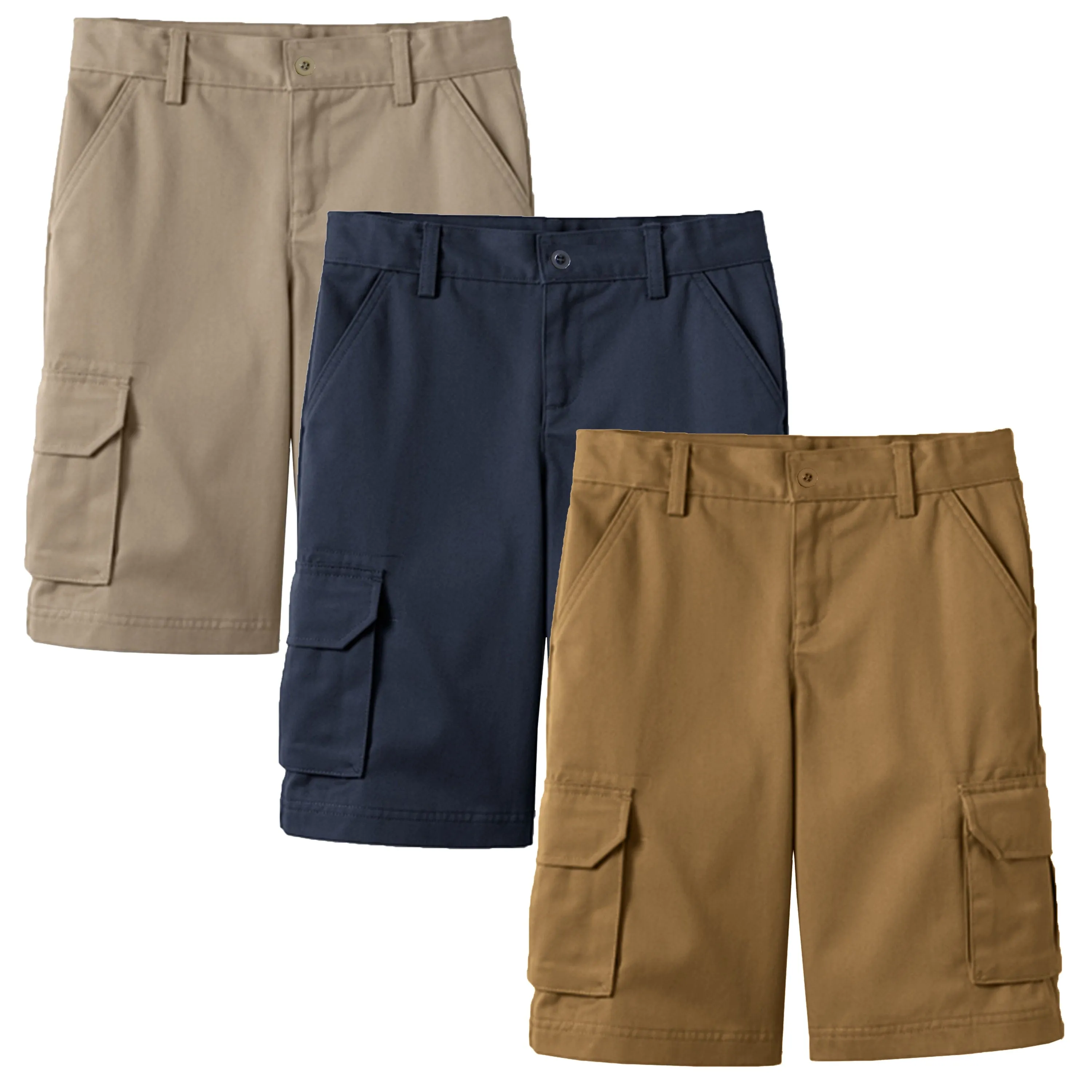 3-Pack Boy's Stretch Cotton Cargo Shorts (Sizes, 8-18)