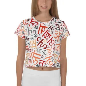 All-Over HINDI Print Crop Tee