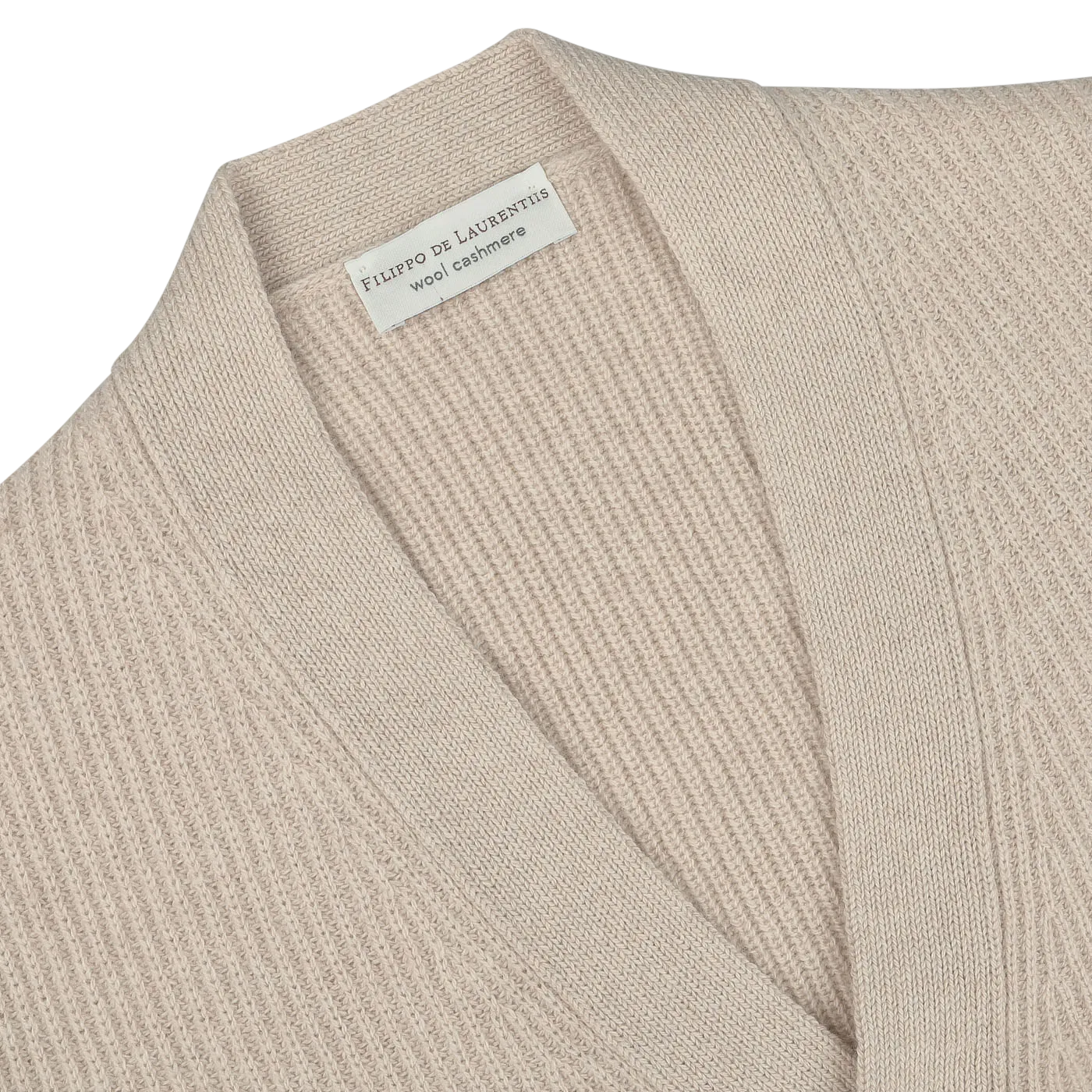 Beige Melange Wool Cashmere Cardigan