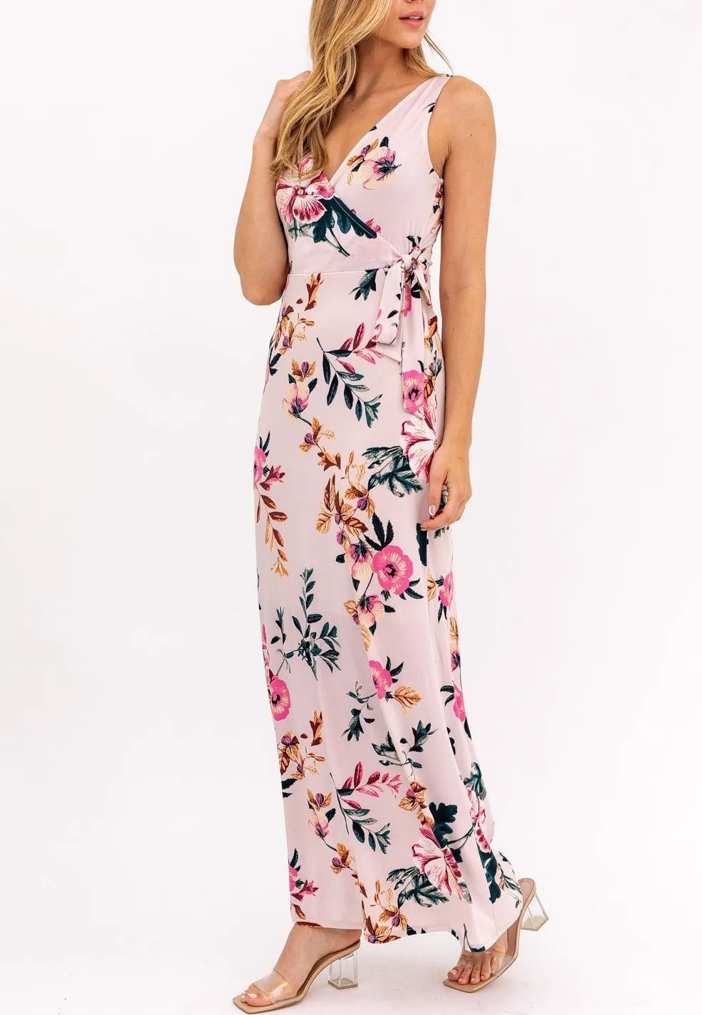 Brenda Floral Faux Wrap Maxi Dress