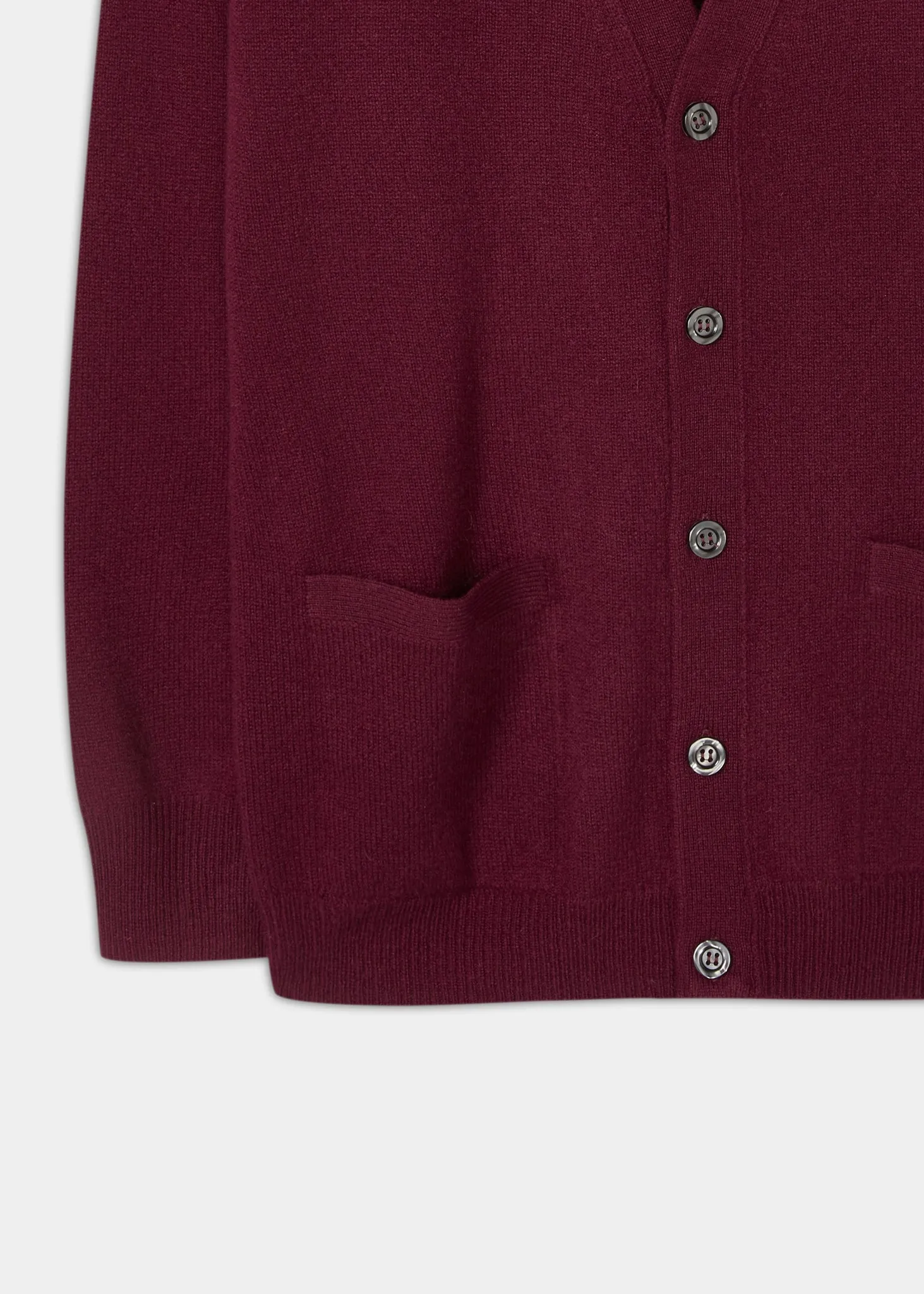 Cornwall Lambswool Cardigan in Bordeaux - Classic Fit