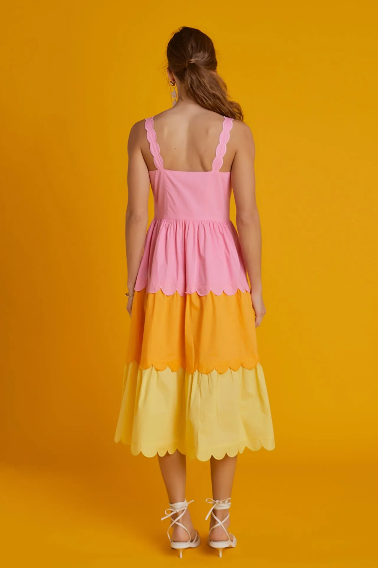 English Factory - Colorblock Scallop Dress