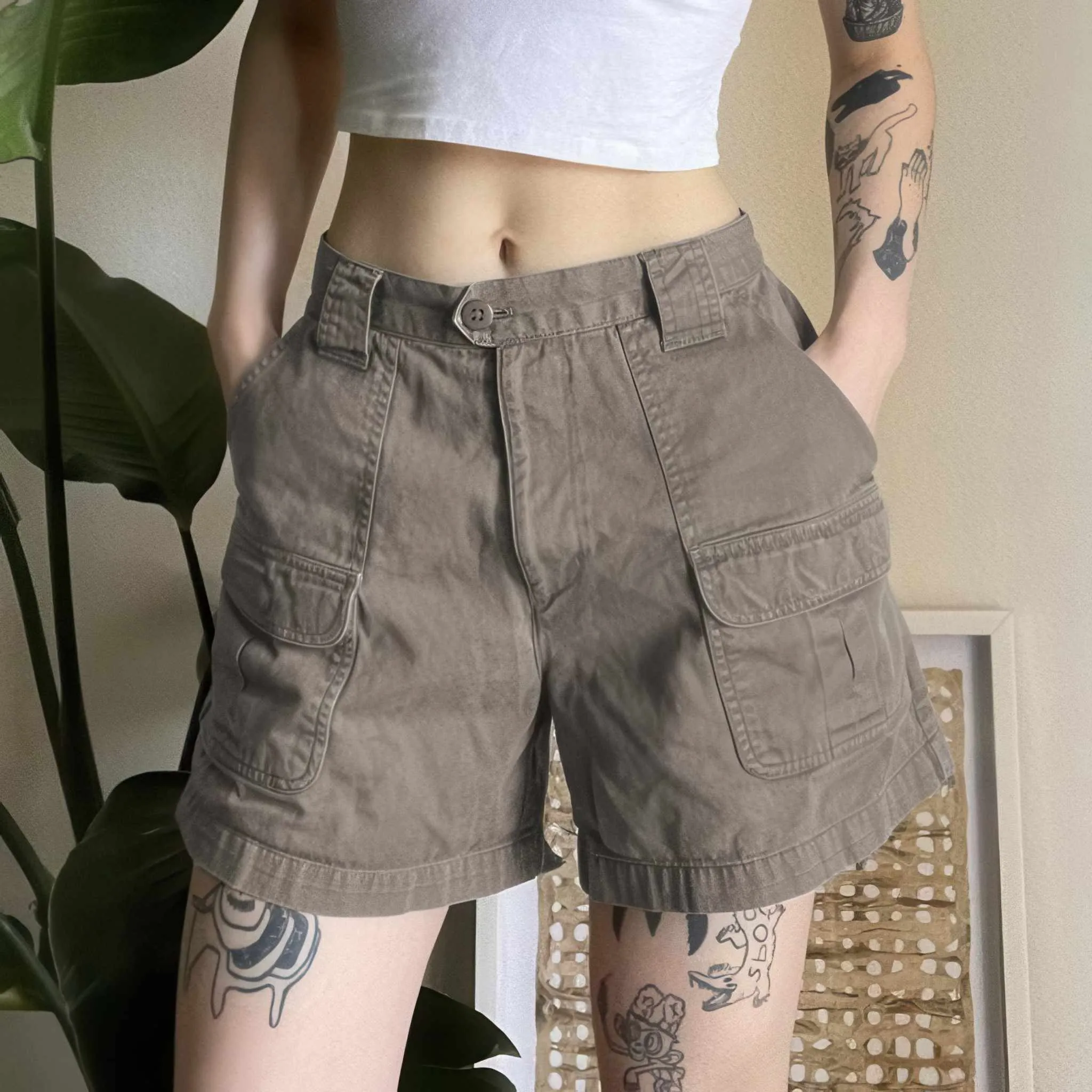 Glow Chic's High-Waisted Multi-Pocket Cargo Shorts