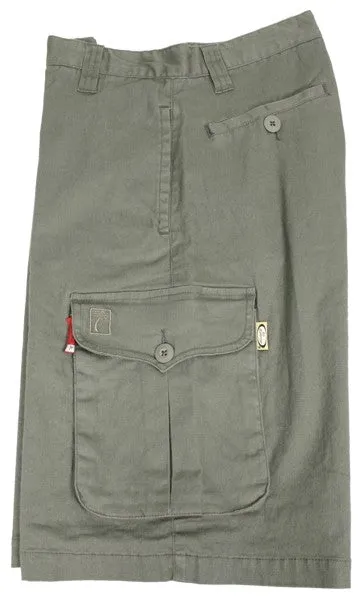 Go Barefoot Stretch Cargo Walk Shorts in Sage