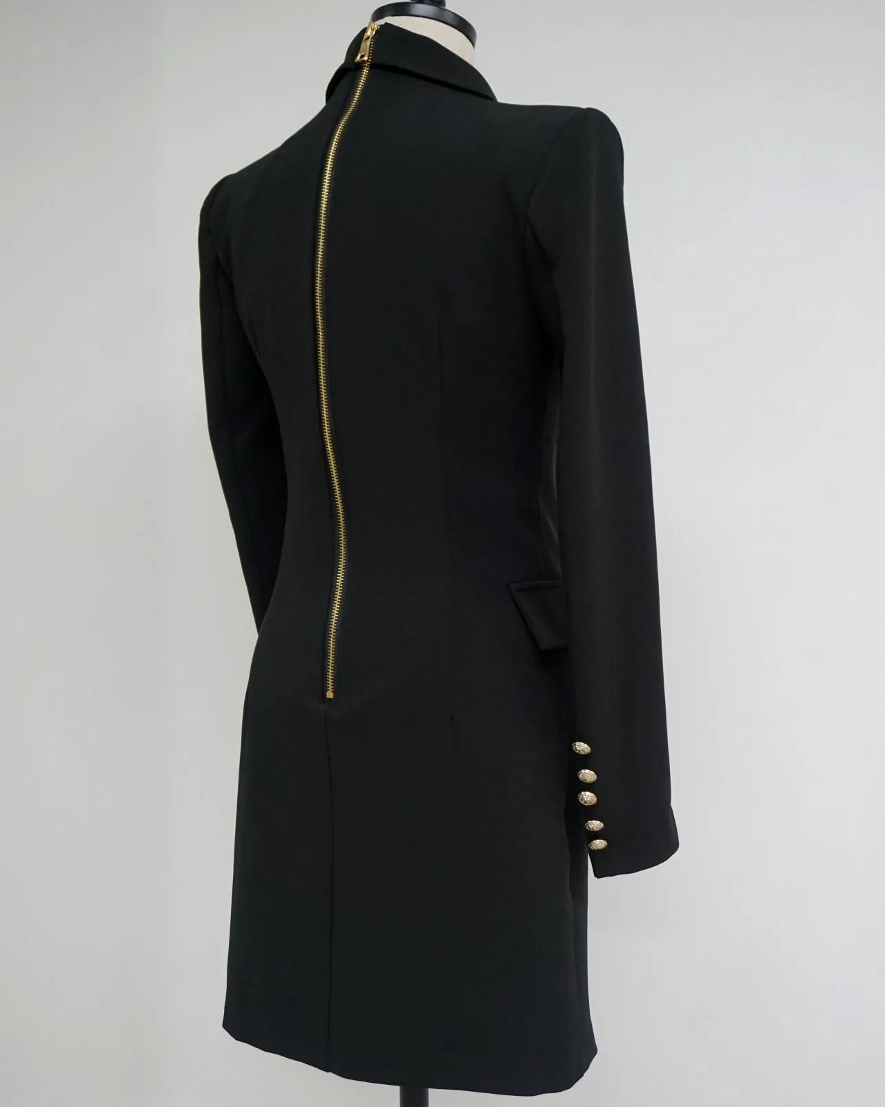 GOLD BUTTON BLAZER DRESS