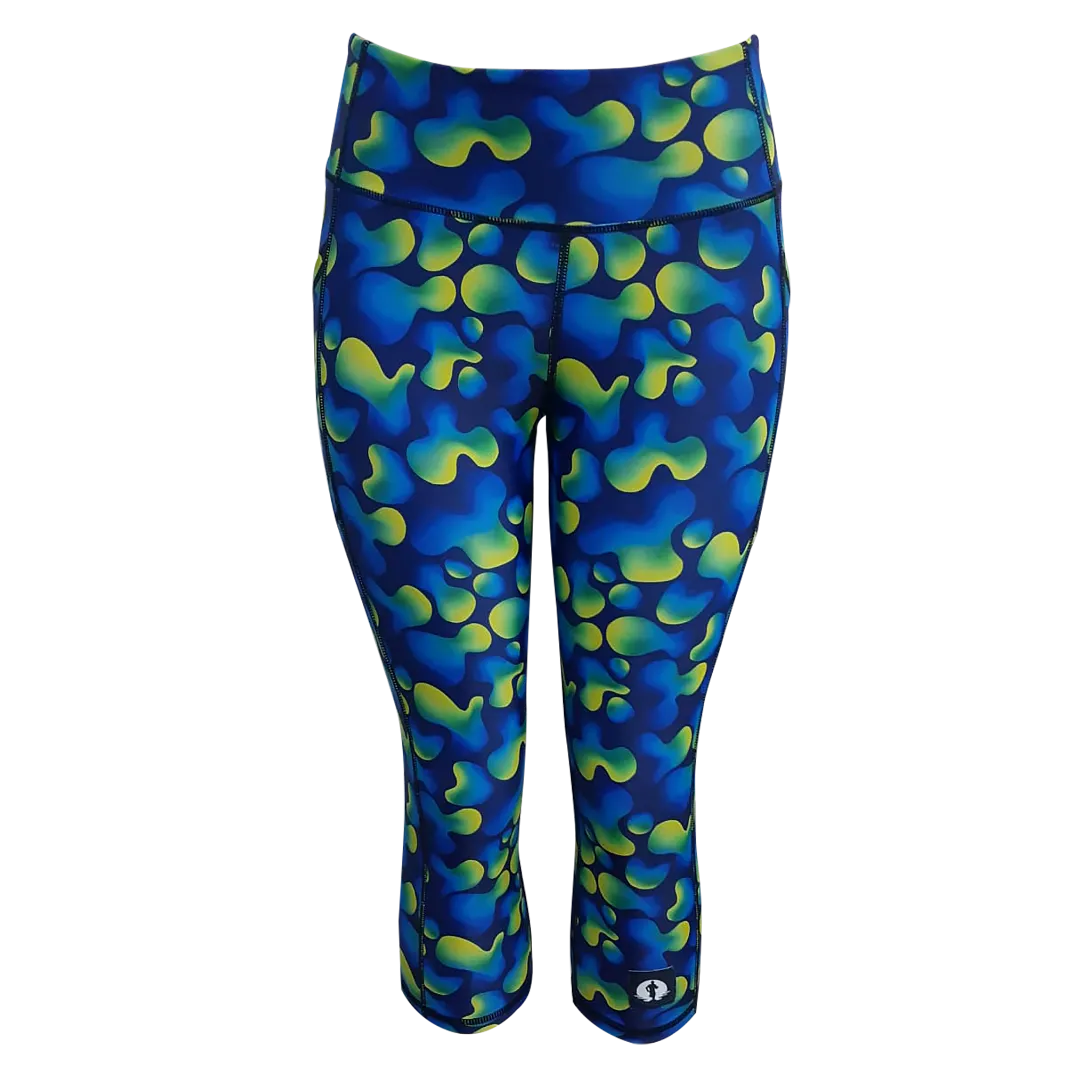 High Waist Funky 3/4 Leggings - Globules