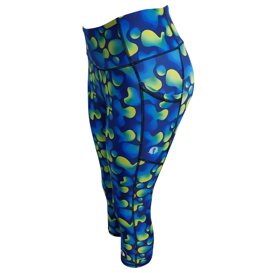 High Waist Funky 3/4 Leggings - Globules