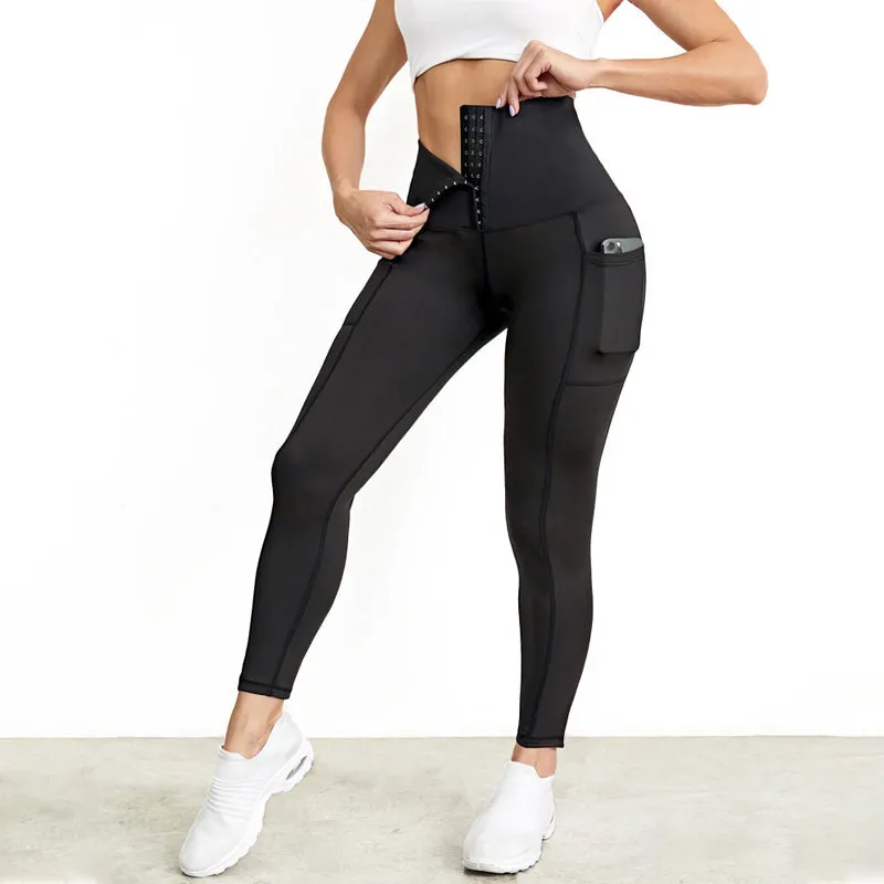 High Waist Pockets Corset Leggings