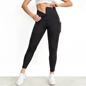 High Waist Pockets Corset Leggings