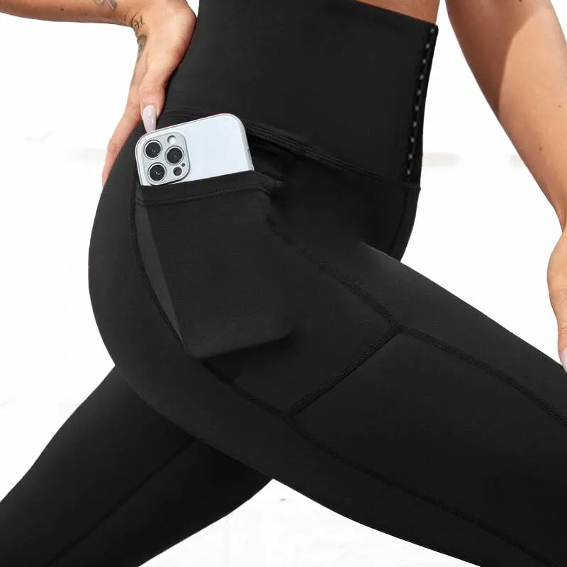 High Waist Pockets Corset Leggings