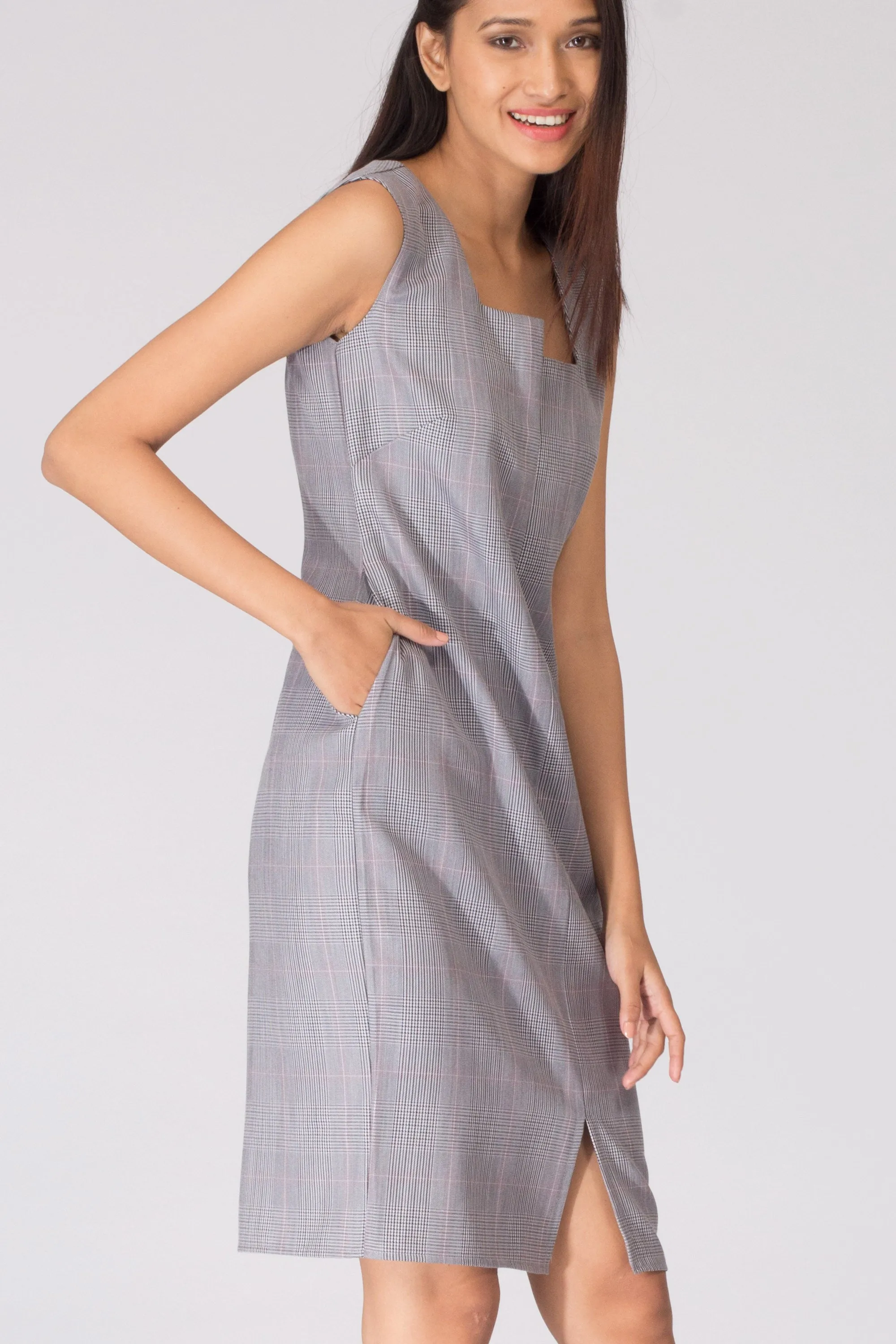 Hillary Boxy Neck Shift Dress with Blazer