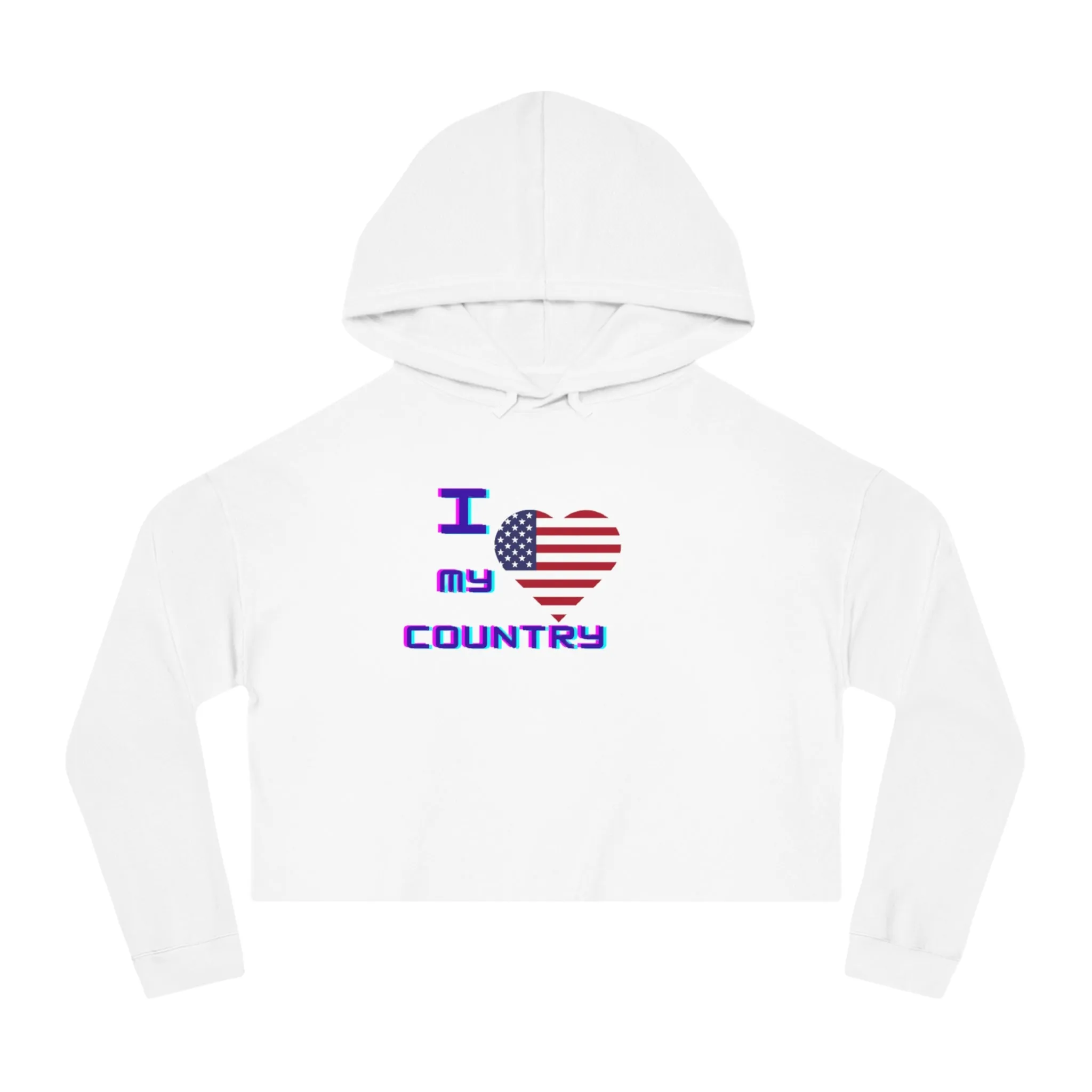 I love America Women’s Cropped Hooded Sweatshirt