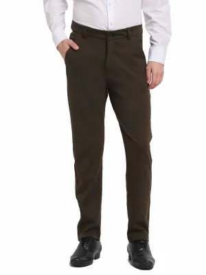 Jashvi Men's Olive 4-Way Lycra Tapered Fit Trousers