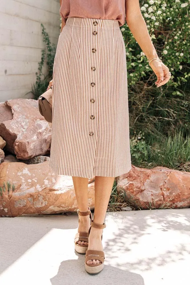 Klara Striped Midi Skirt