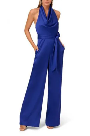 Liv Foster Satin Cowl Neck Wide Leg Jumpsuit