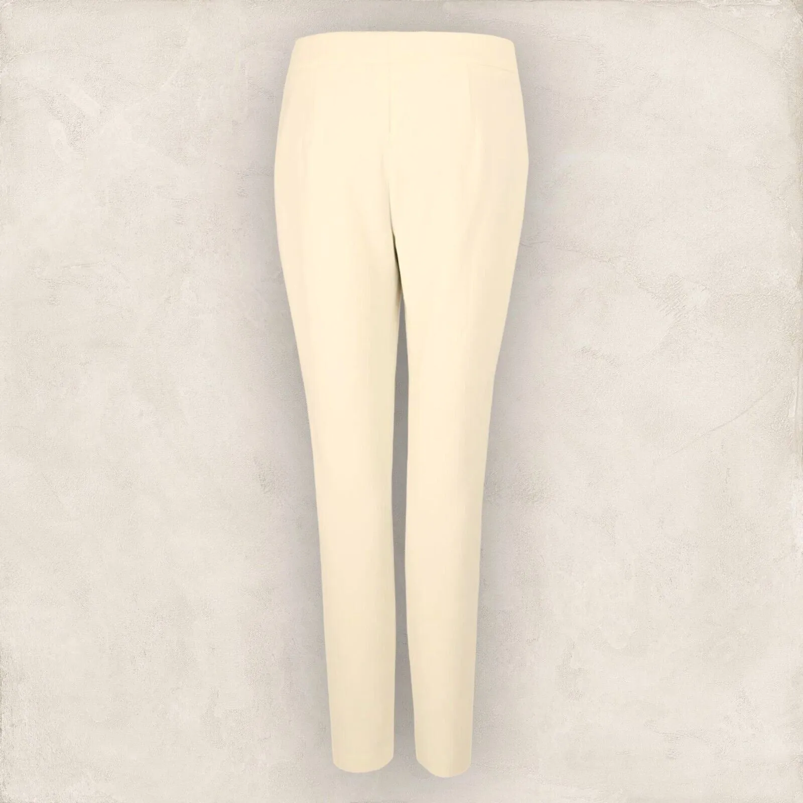 Marie Mero Cream Ladies Zip Pockets Tapered Stretch Trousers UK 16 US 12 EU 44