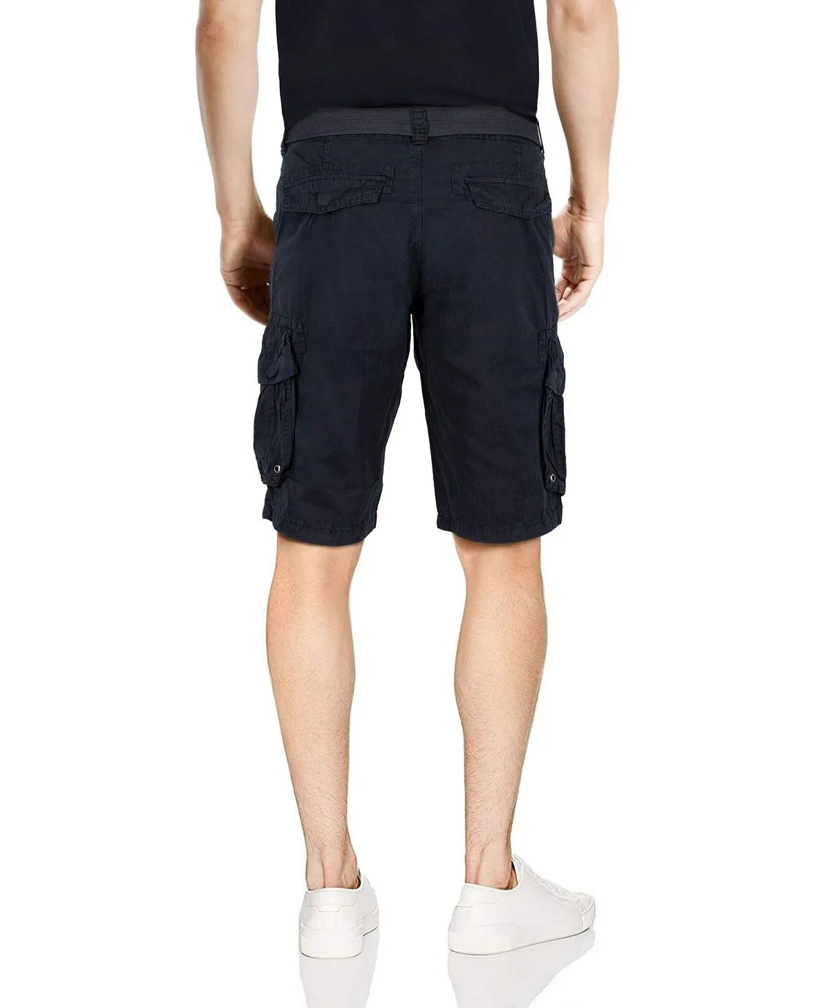 Men's cargo shorts with double pocket and X-Ray belt, blue