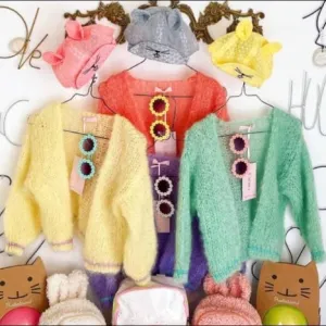 Mini Princess Mohair Cardigan - Verdino