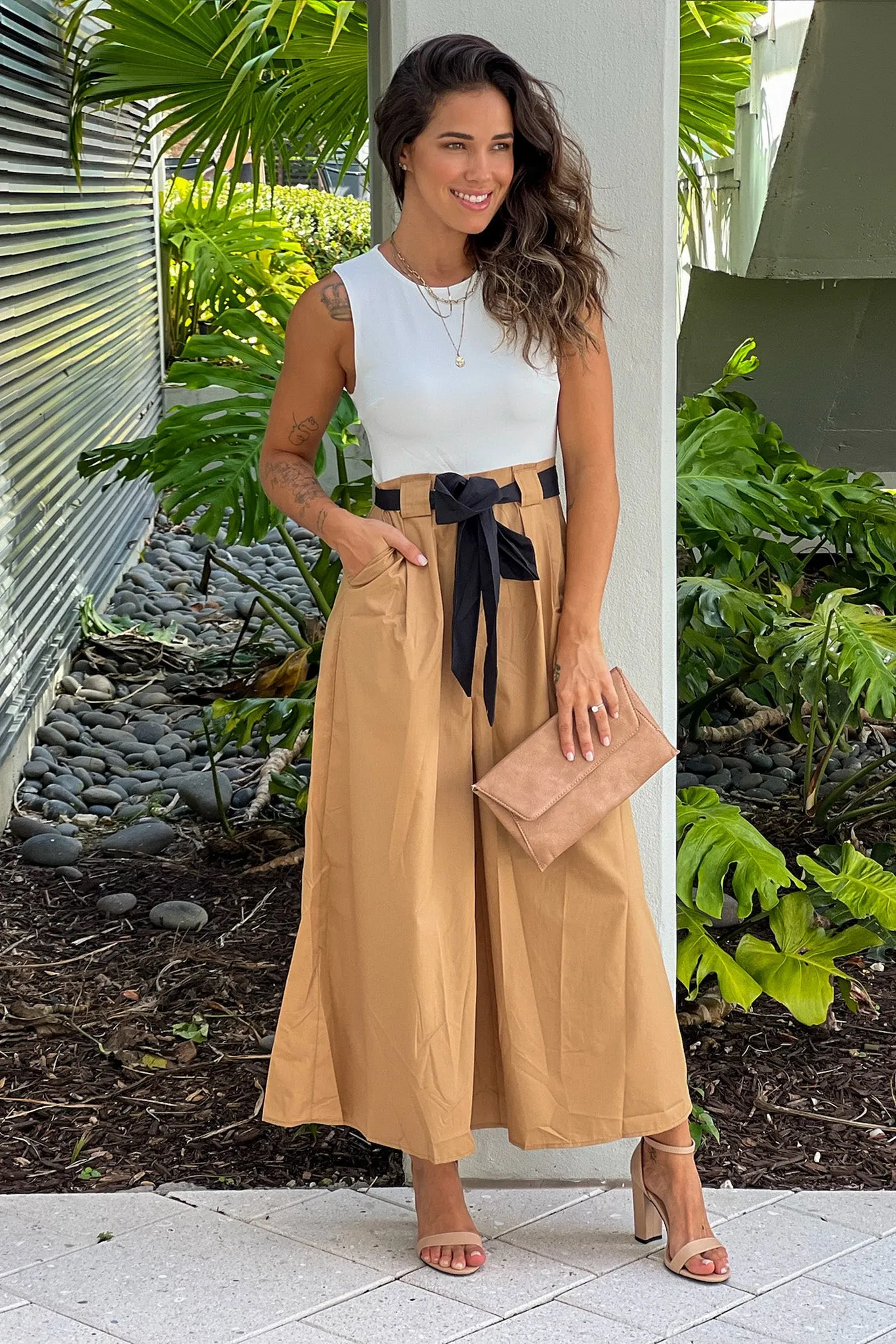 Mocha Wide Leg Jumpsuit