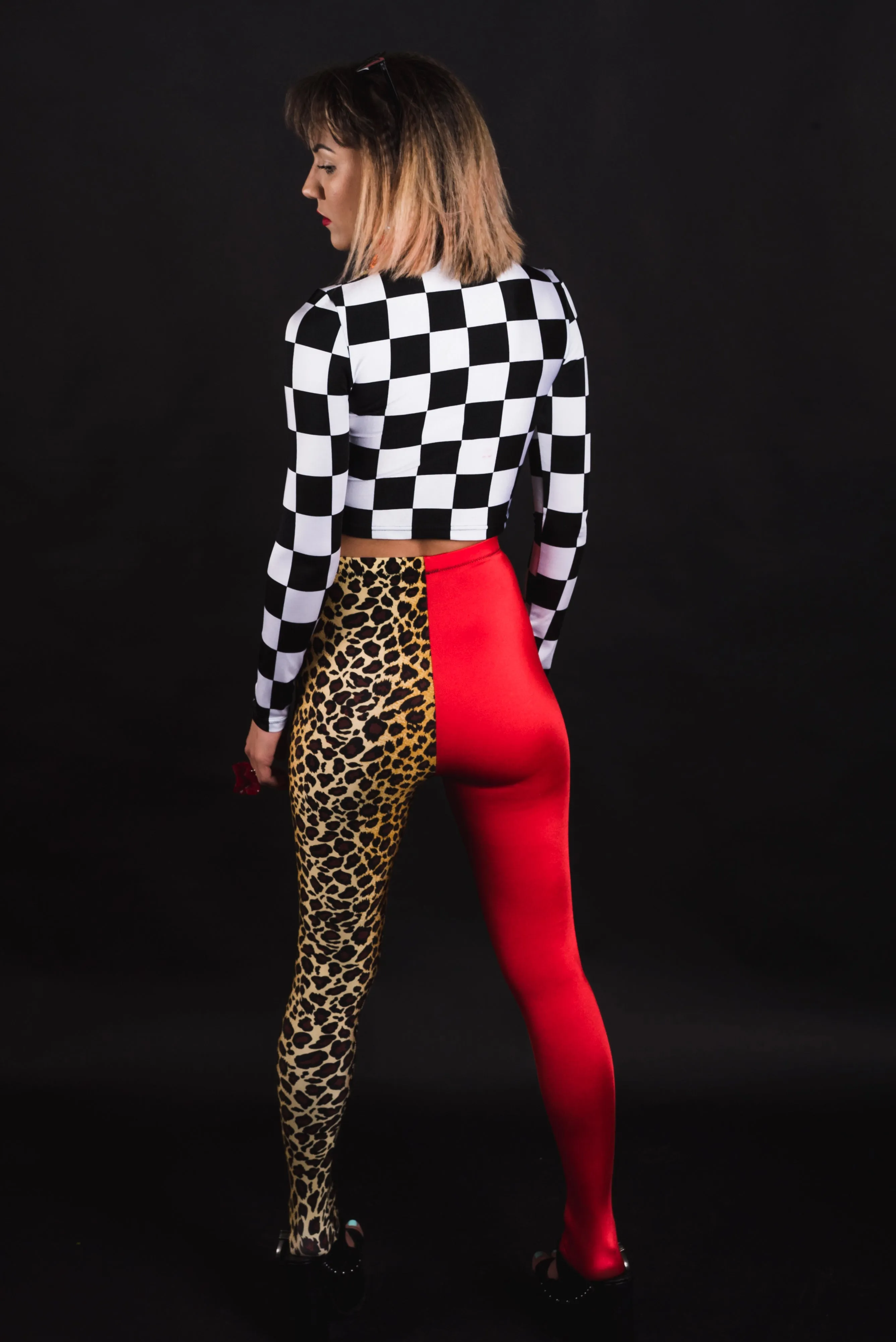 Mod Squad Checker Long Sleeve Crop Top