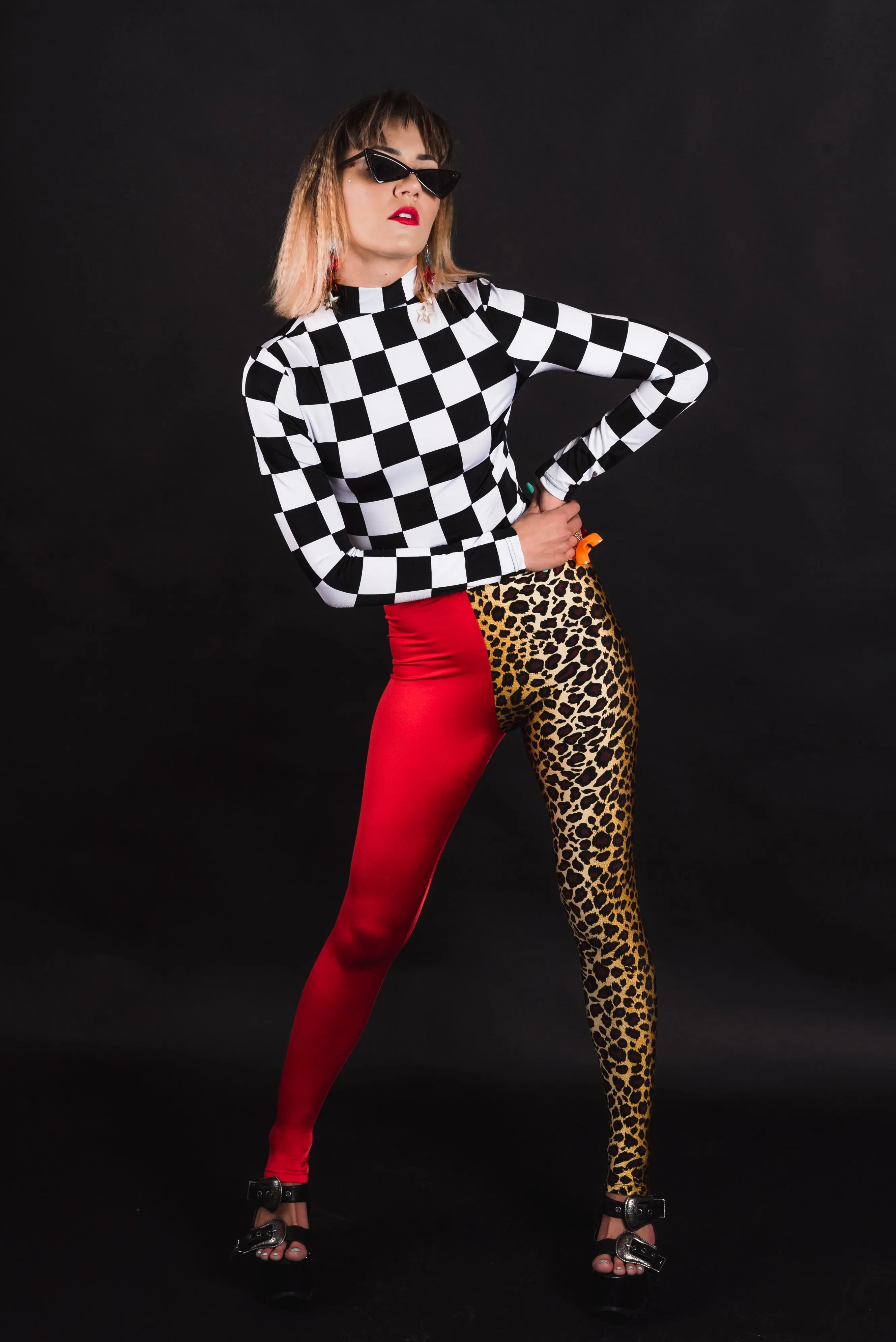 Mod Squad Checker Long Sleeve Crop Top