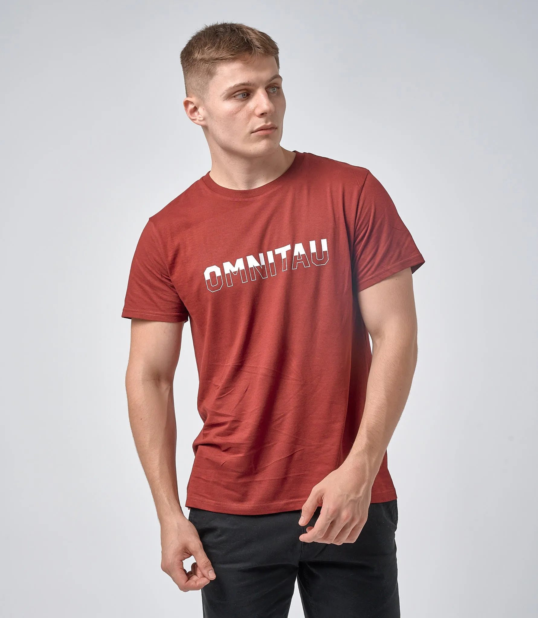 Omnitau Men's Drive Organic Cotton Balance Crew Neck T-Shirt - Burgundy