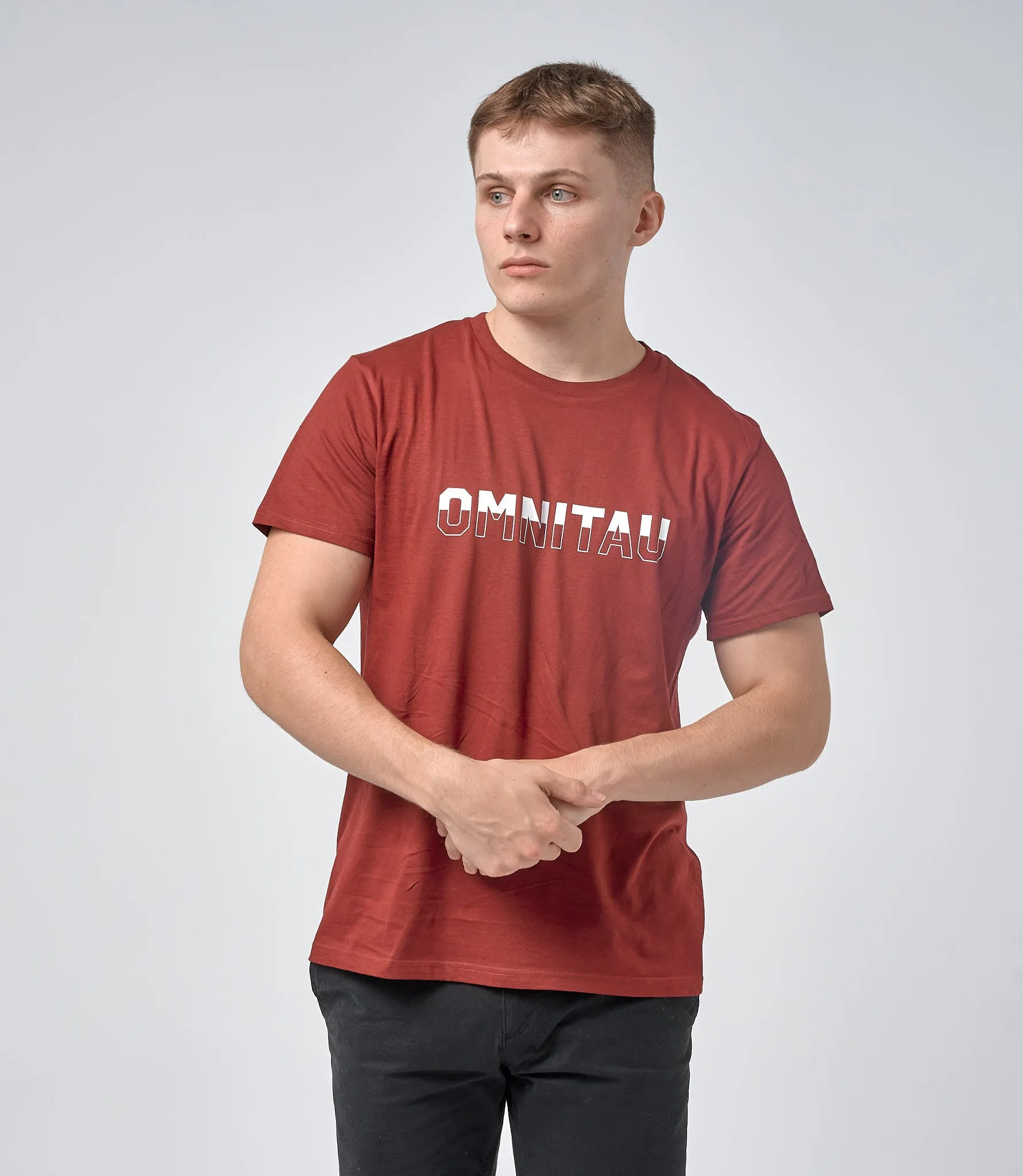 Omnitau Men's Drive Organic Cotton Balance Crew Neck T-Shirt - Burgundy