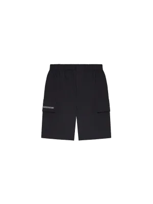 Organic Cotton Blend Cargo Shorts—black