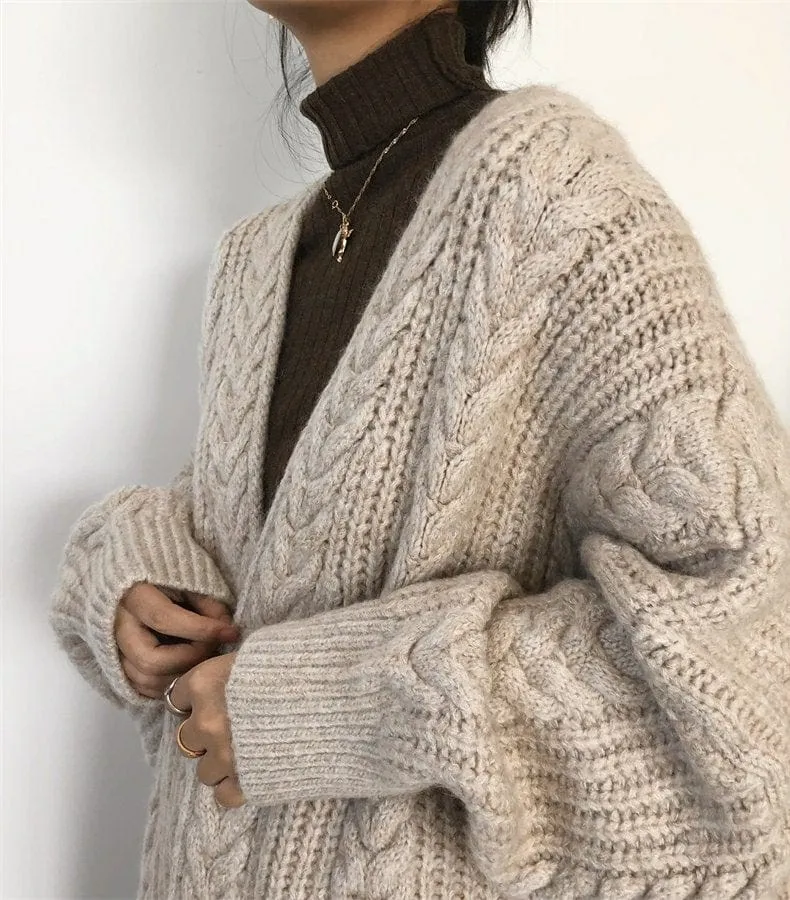 Oversized Long Knitted Cardigan