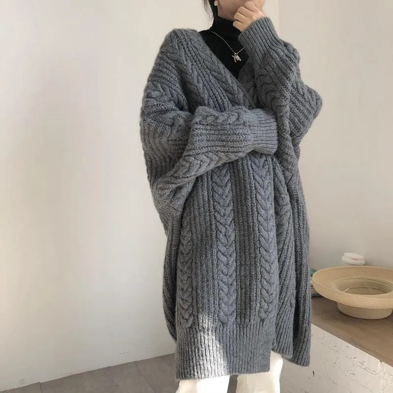 Oversized Long Knitted Cardigan