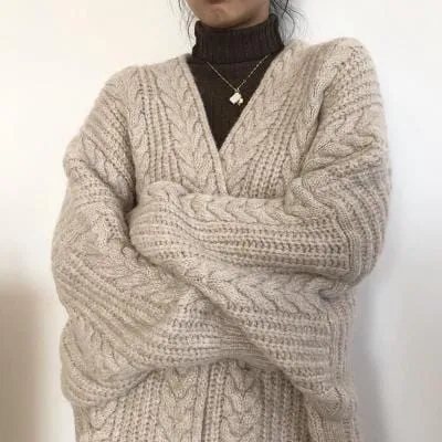 Oversized Long Knitted Cardigan