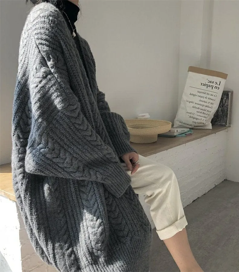 Oversized Long Knitted Cardigan