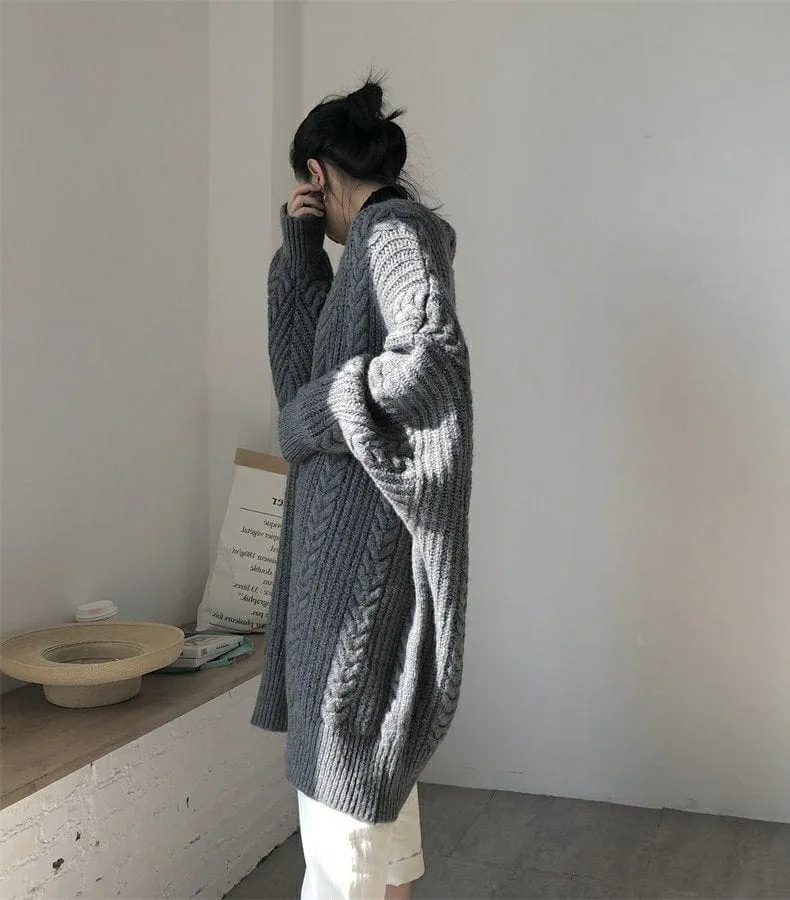 Oversized Long Knitted Cardigan