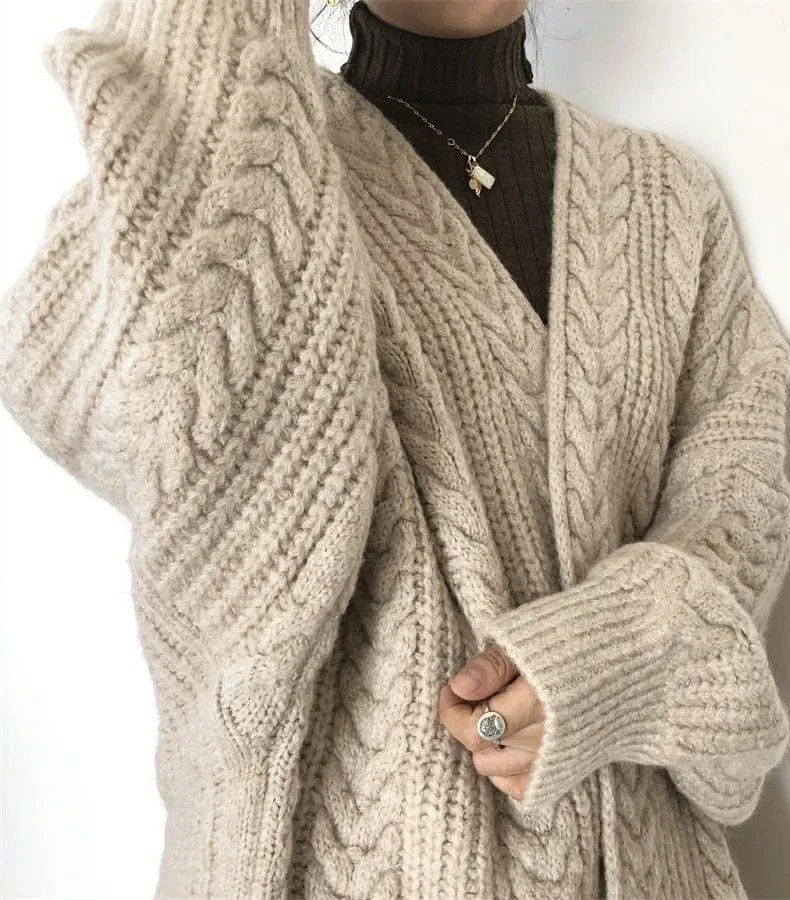 Oversized Long Knitted Cardigan