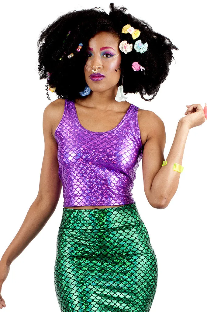 Purple Mermaid Tank Crop Top