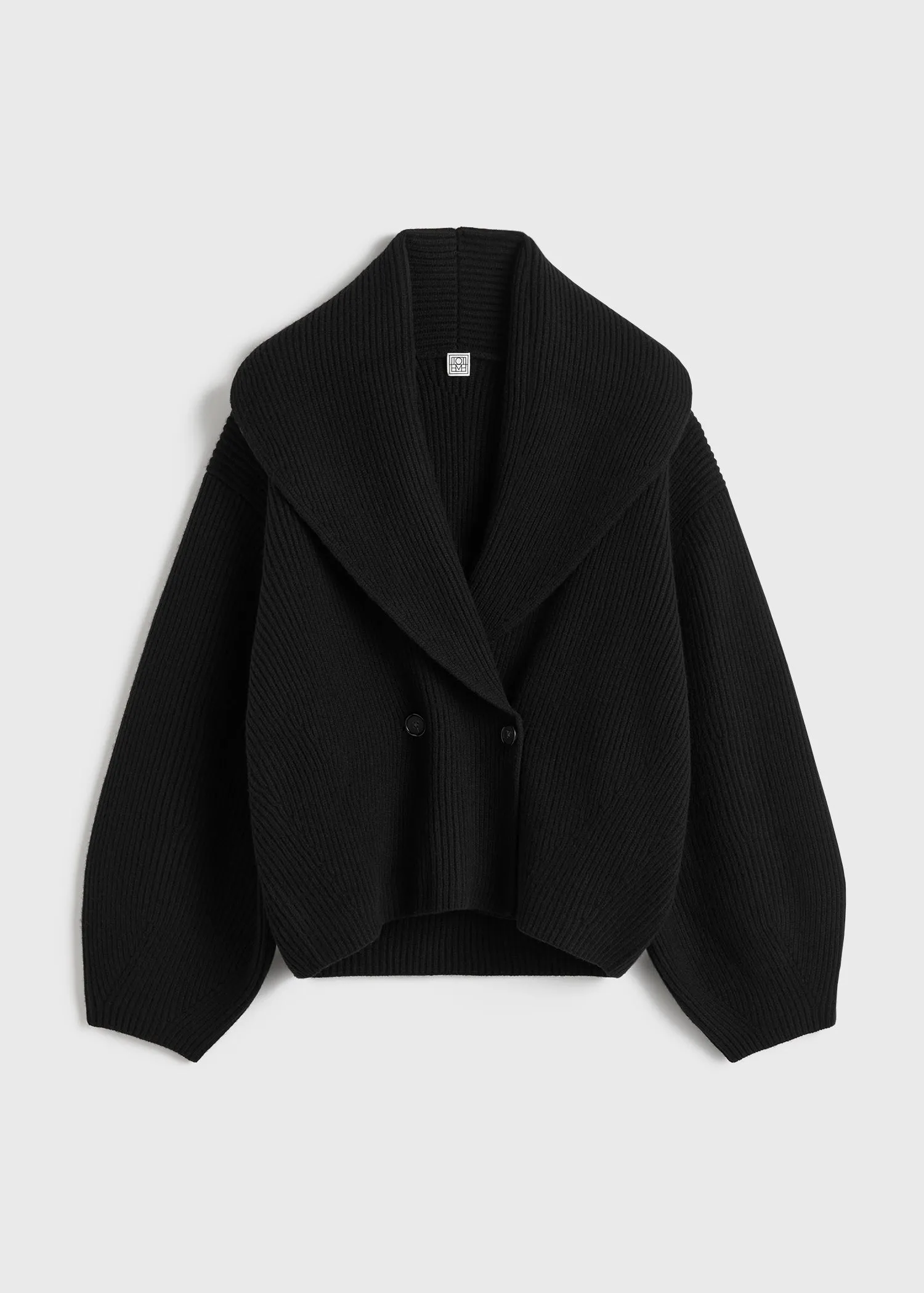 Shawl-lapel cardigan black