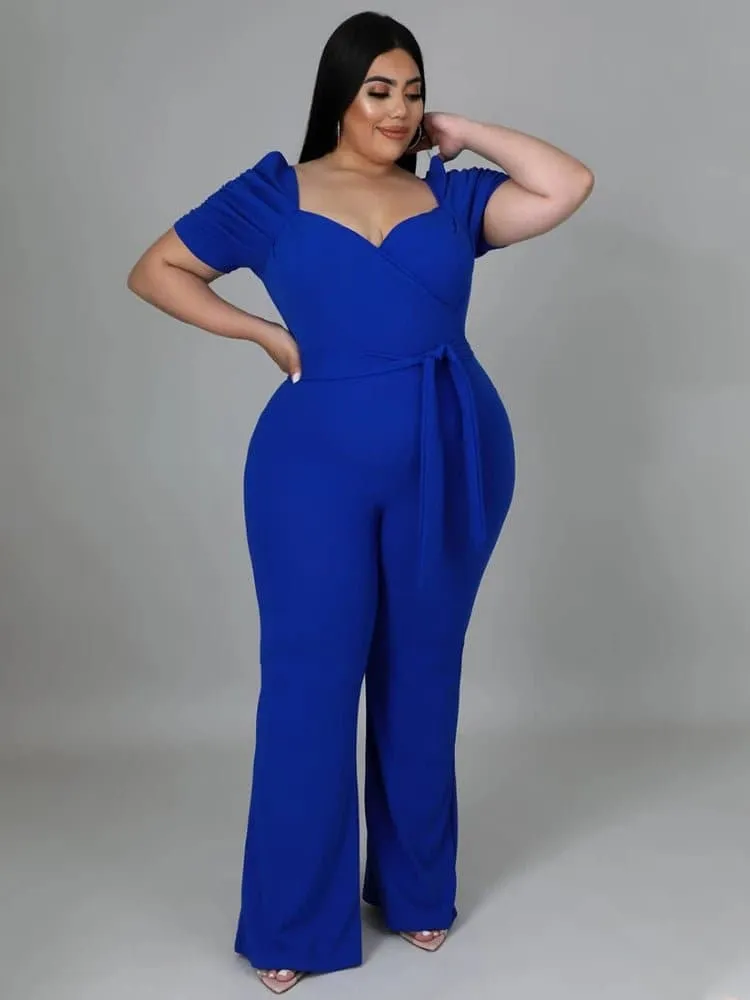 Short Sleeve Jumpsuits with Belt