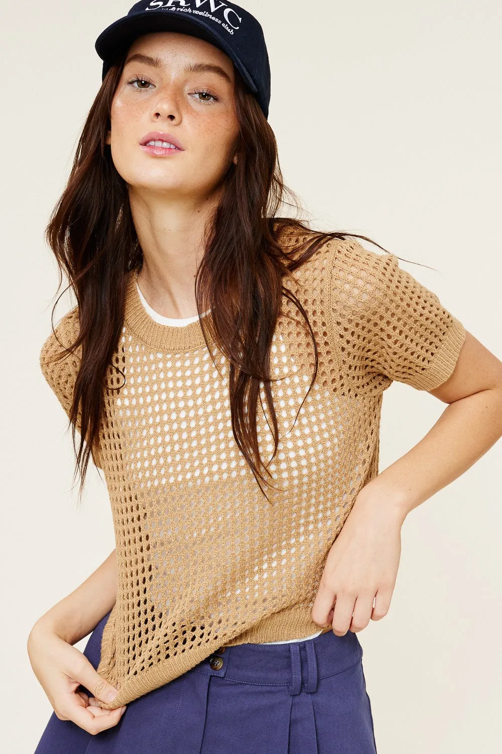 Stella Crochet Short Sleeve Top