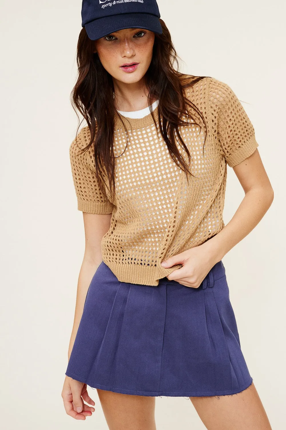 Stella Crochet Short Sleeve Top