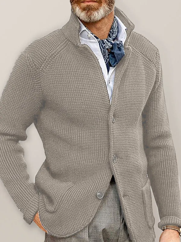 Sweater Winter Stand Collar Cardigan Foreign Trade Men's Knitted Jacket