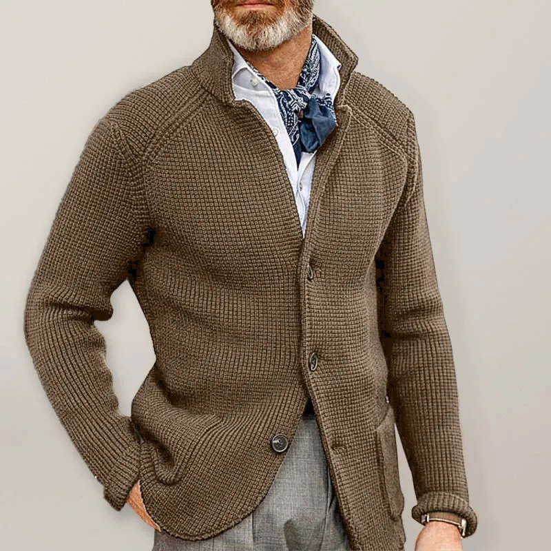 Sweater Winter Stand Collar Cardigan Foreign Trade Men's Knitted Jacket