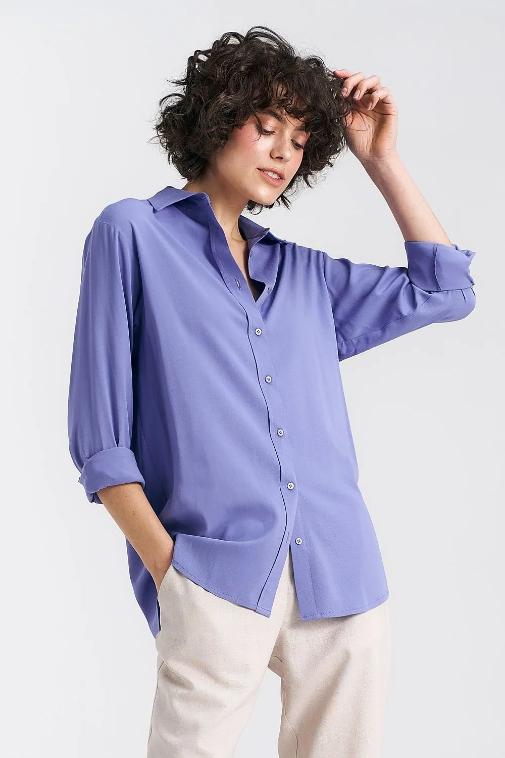 TEEK - Cotton Button-Down Long-Sleeved Shirt