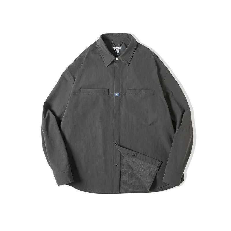 TEEK - Dark Gray Long-Sleeve Shift Shirt