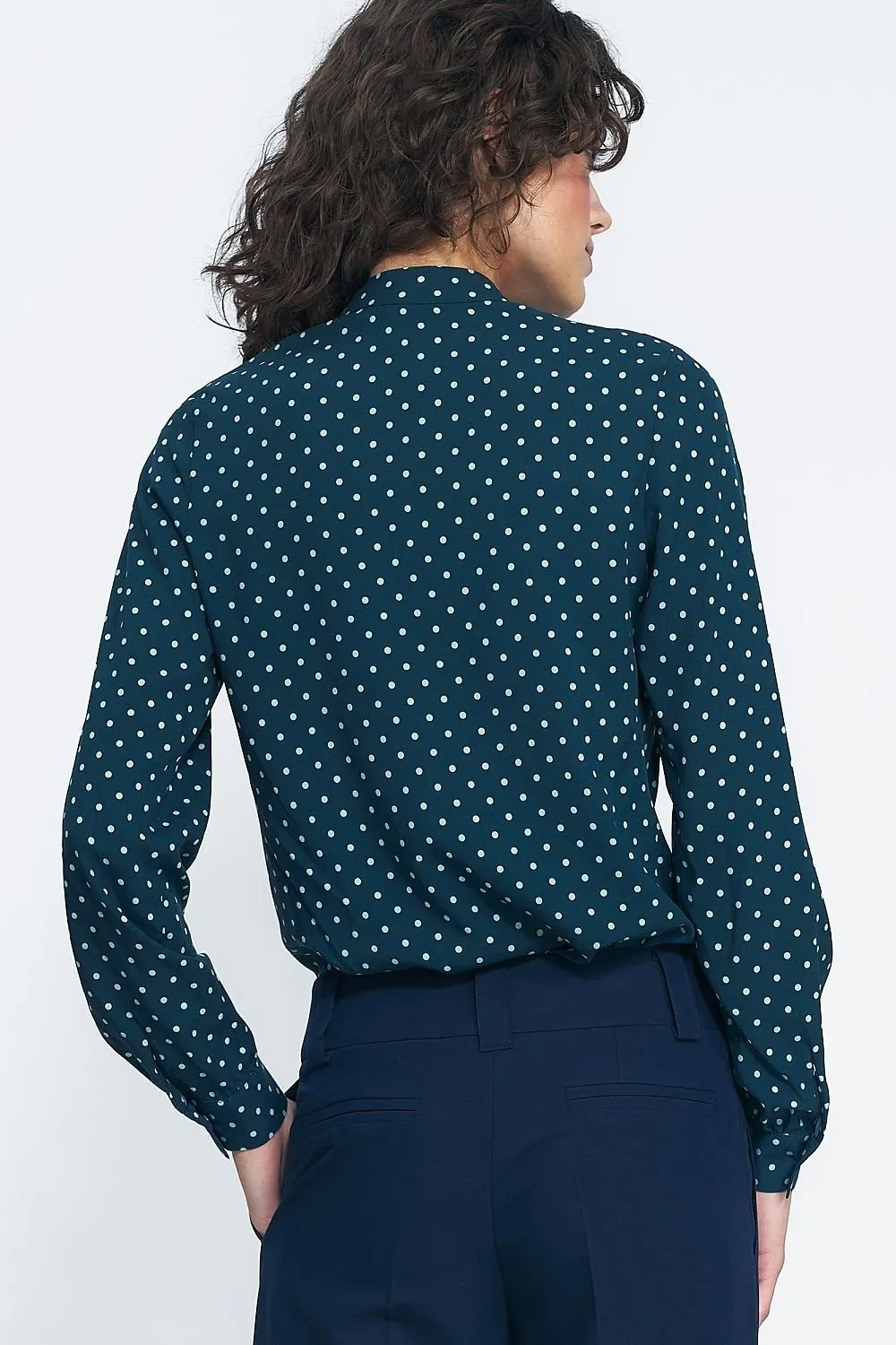 TEEK - Green Polka Button-Down Dot Long Sleeve Shirt