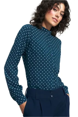 TEEK - Green Polka Button-Down Dot Long Sleeve Shirt