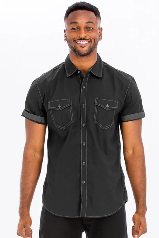 TEEK - Outline Stitch Short Sleeve Shirt