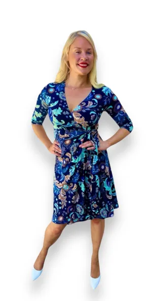 Thalia 3/4 Sleeve Wrap Dress