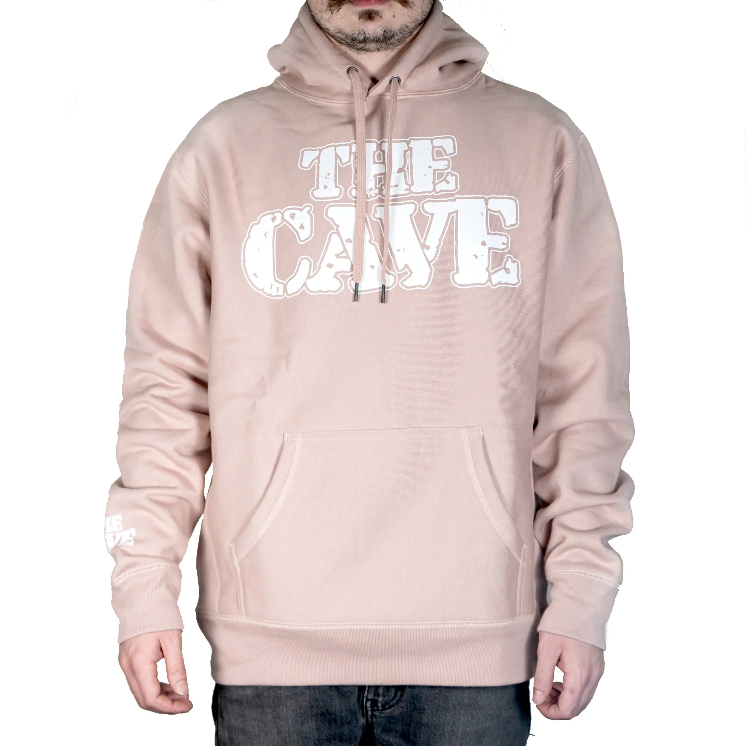 The Cave - Hooded Sweatshirt - Classic Logo - Dust Pink & White - 3XL