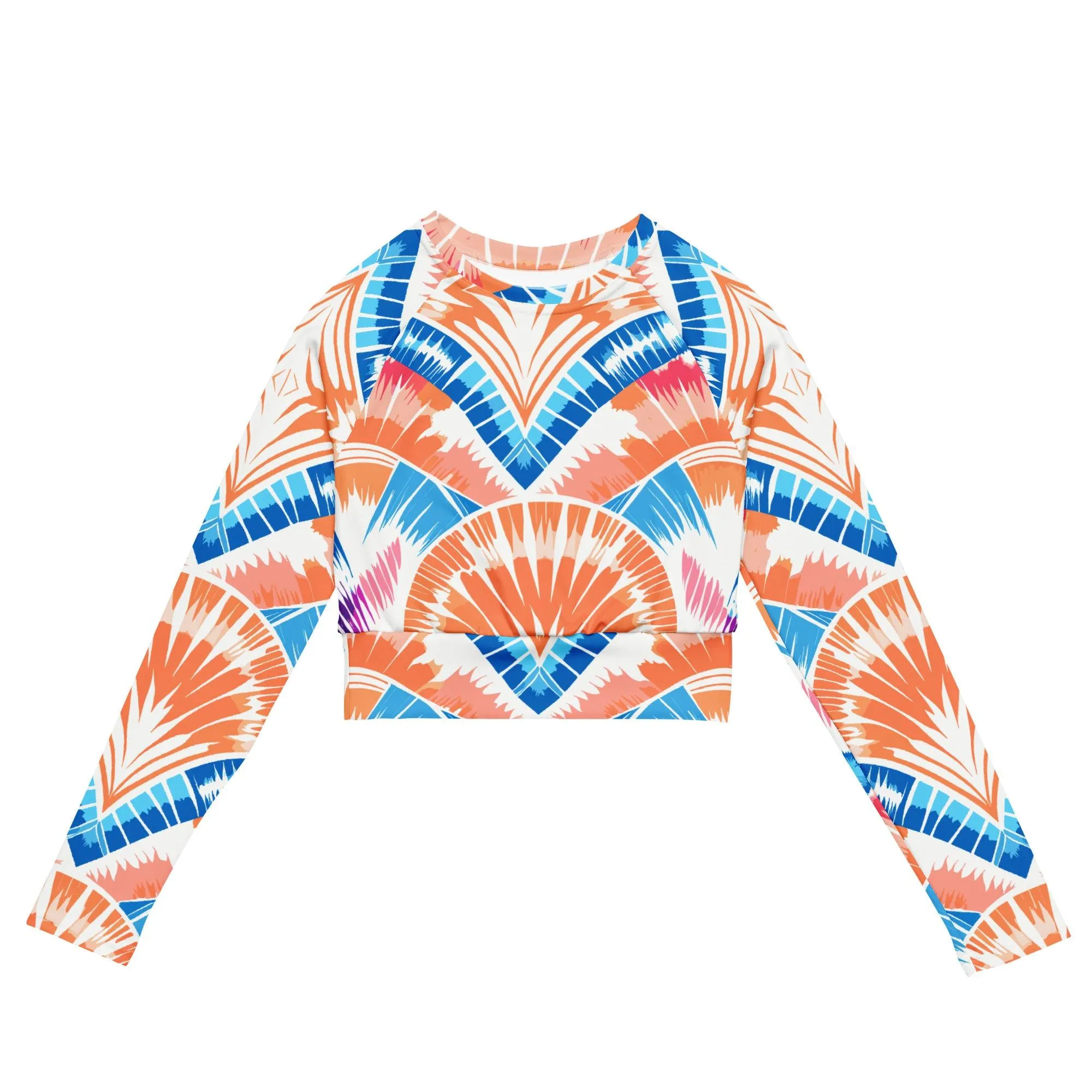 Tie-dye Recycled Long-sleeve Crop Top Peachy Shells